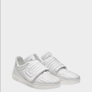 NEW VERSACE WHITE MEDUSA QUILTED EROS SNEAKERS